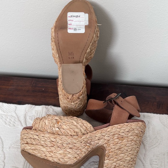 MIA Limited Edition Woven Jute Platform Espadrille Sandals Heels, 6.5B - Picture 3 of 6